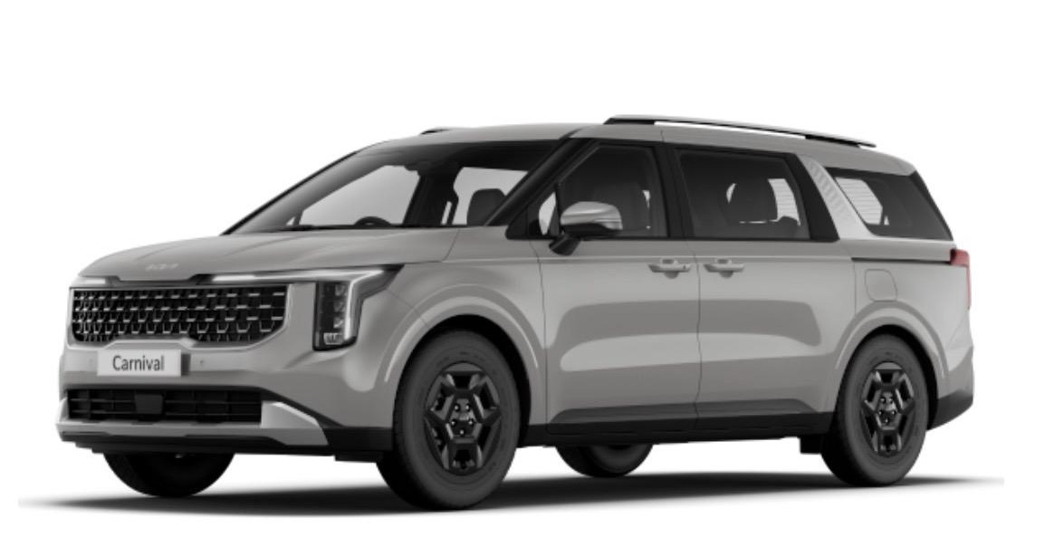Silver Kia Carnival people mover